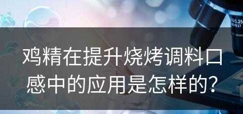 鸡精在提升烧烤调料口感中的应用是怎样的？